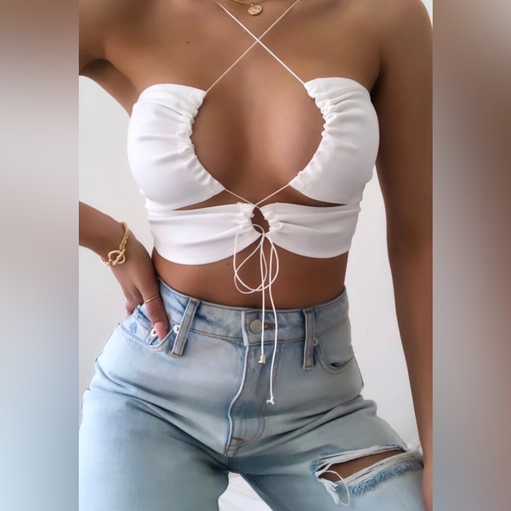 White Fox Boutique Clean Slate Crop White Size Medium